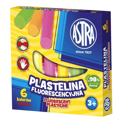 Plastilina Astra fluorescenta, 6 culori