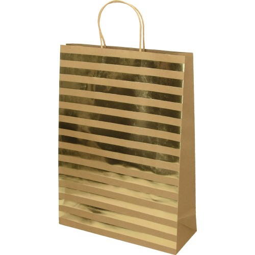 Punga cadou Eco Classic, dimensiune 31x42x11cm, maro, design buline/linii