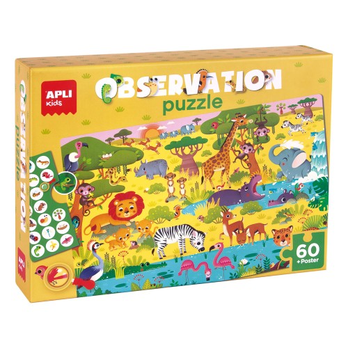 Puzzle educational Apli, 42x28 cm, tema Savana