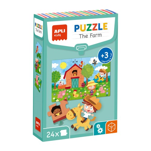 Puzzle educational Apli, 42x28 cm, tema Ferma