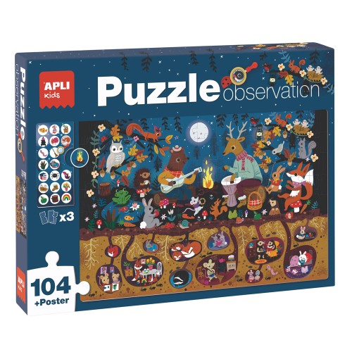 Puzzle Observation Apli, 104 piese, tematica Padure