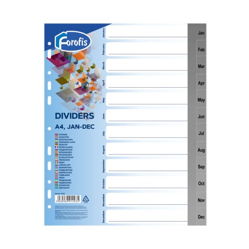 Separator A4+ Forofis Maxi, plastic, index Ianuarie-Decembrie