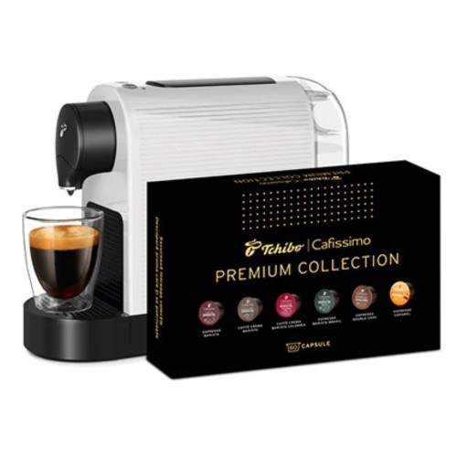 Espressor Tchibo Cafissimo PURE Plus White + 60 Capsule Gratis Premium Collection