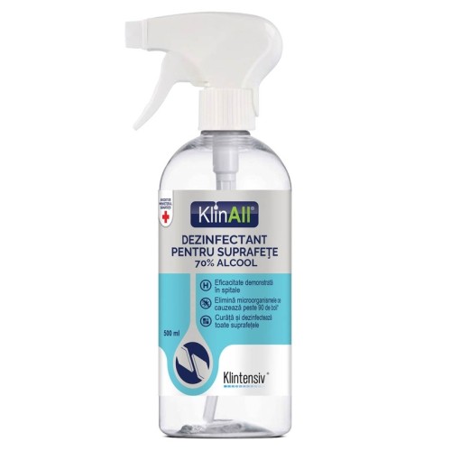 Dezinfectant pentru suprafete 70% alcool KlinAll 500 ml