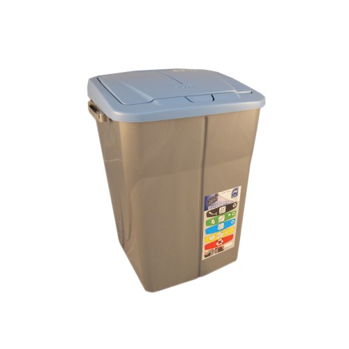 Cos Ecobin pentru colectare selectiva a deseurilor, 45 l, albastru