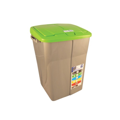 Cos Ecobin pentru colectare selectiva a deseurilor, 45 l, verde